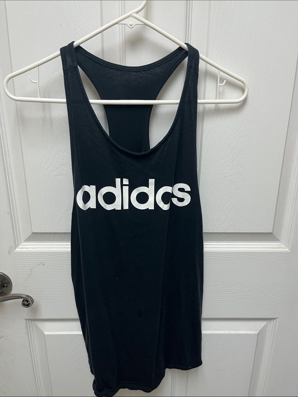 adidas Black Tank Top with White Care Tag